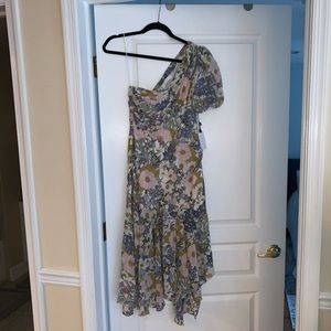 Santorini one-shoulder midi dress